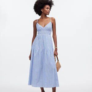 Madewell Blue and White Striped Maxi Dress